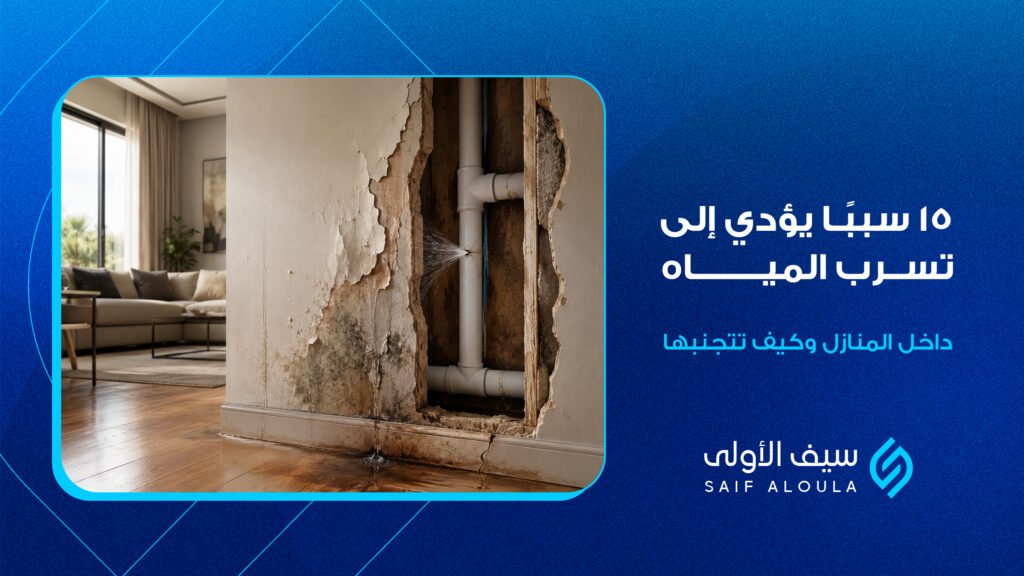 أسباب تسرب المياه: 15 سببًا شائعًا داخل المنازل وكيف تتجنبها