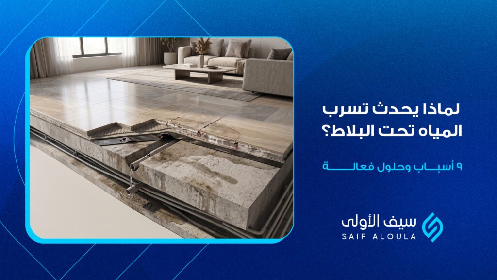 تسرب المياه تحت البلاط