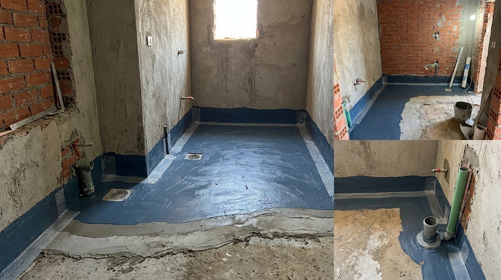 عزل الحمامات قبل البلاط